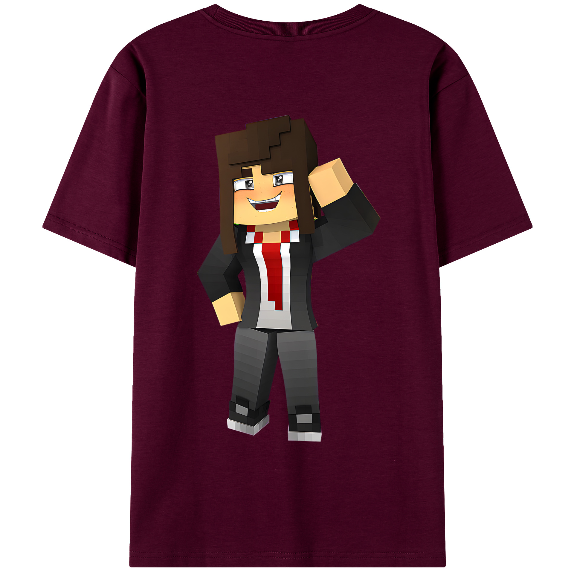 （画像用） マインクラフト ブロックの世界 Minecraft MC Block world レディース半袖Tシャツ(バックプリント)